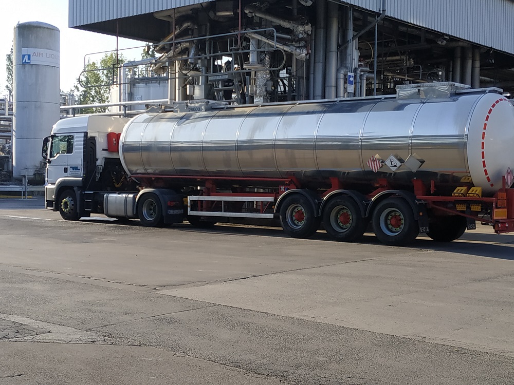 Morning light over factory